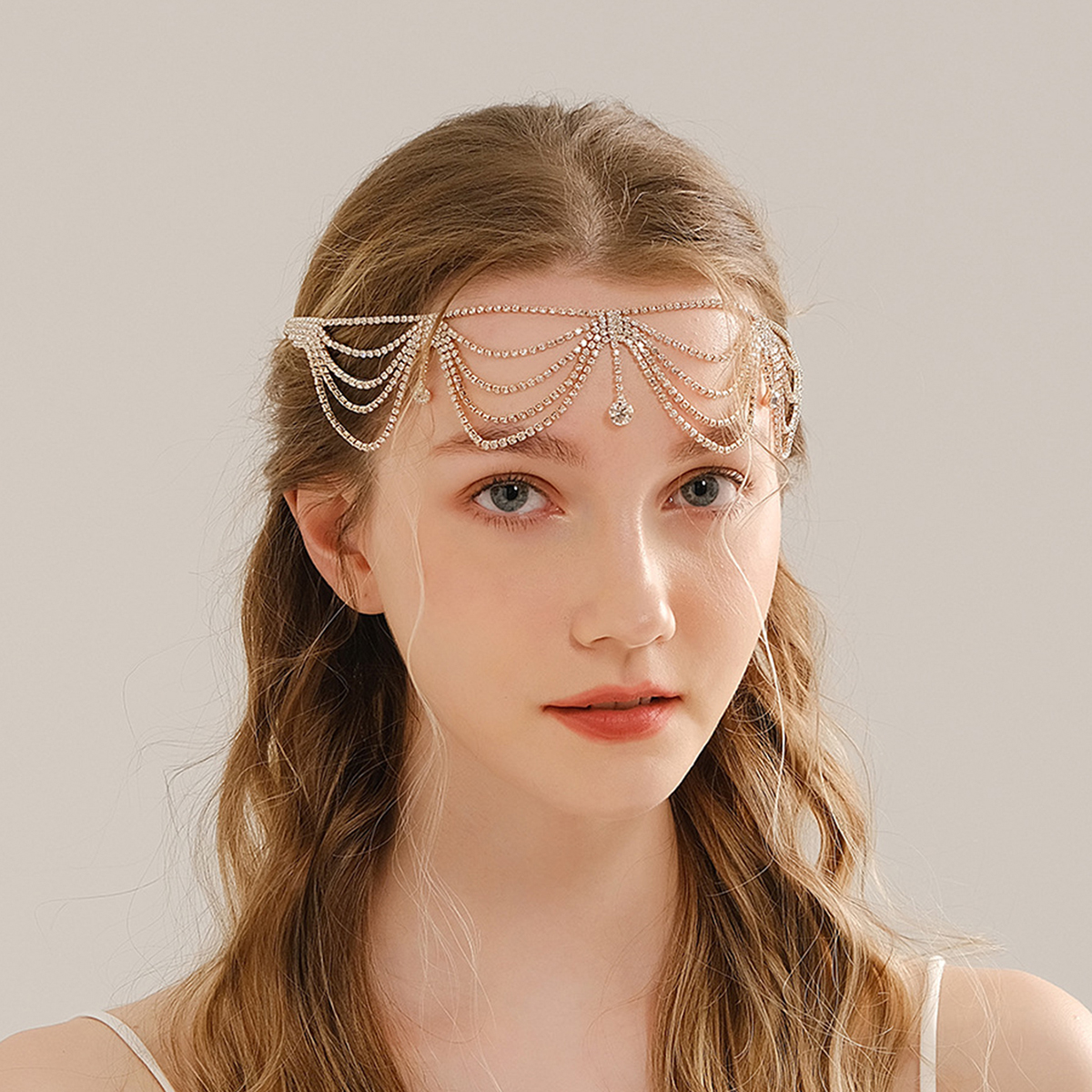 Bride's Multi-layered Fringe Hair Chain