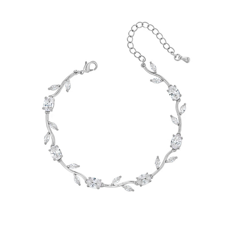 Gold Color Leave Shape Crystal bracelet