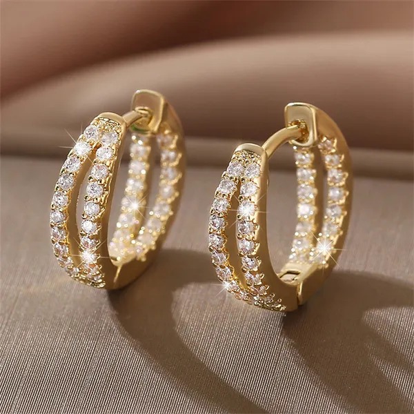 Hollow minimalist design cubic zirconia Earrings: A a unique and elegant accessory