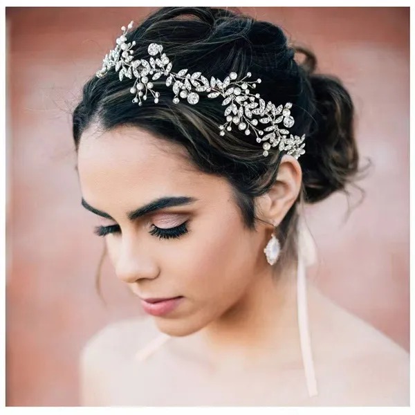 Pearl and rhinestone headband for bridesmaids