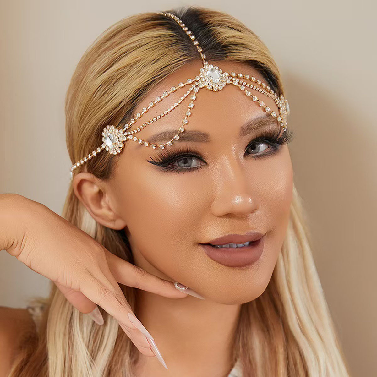 Retro Fringe rhinestone Hair Chain for Brides