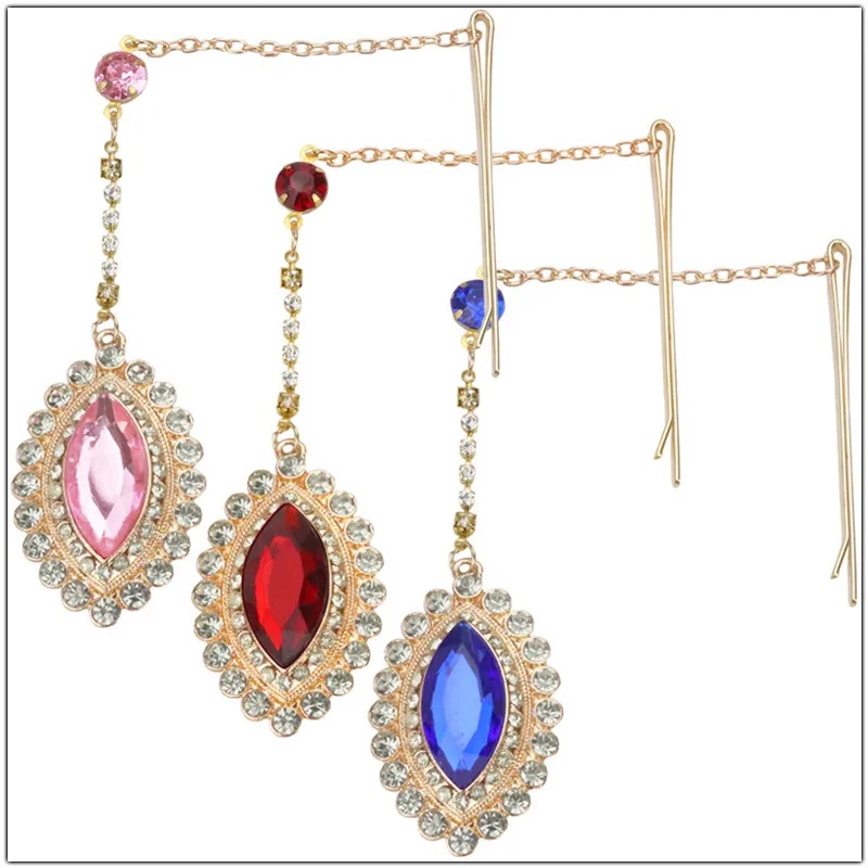 The Colorful Sparkling Rhinestone Forehead Pendant Hair Chain!