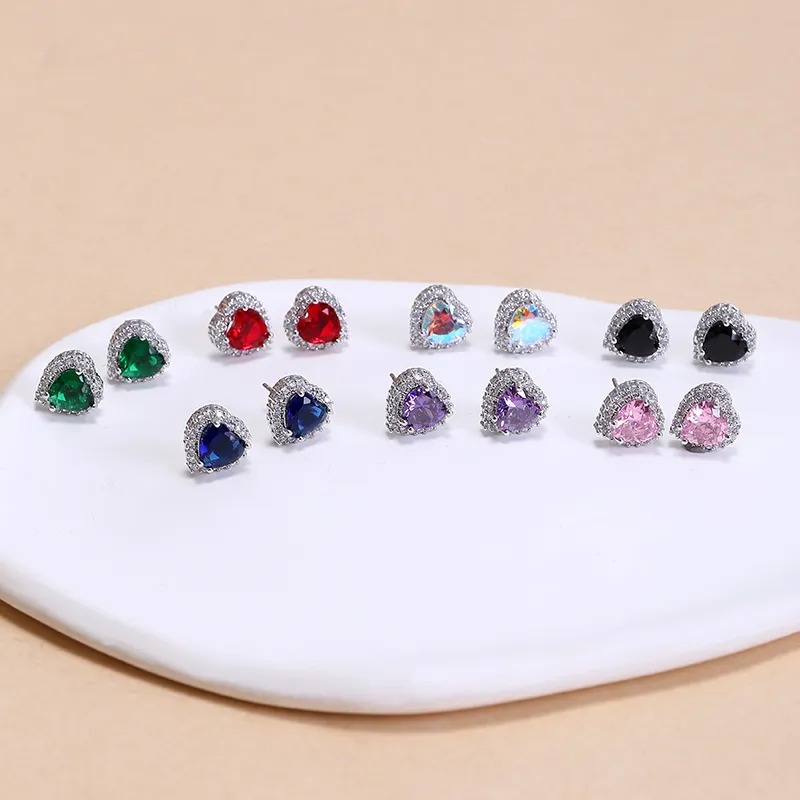 Tiny Heart Shape Cubic Zirconia Stud Earrings: Elegant and Affordable Jewelry